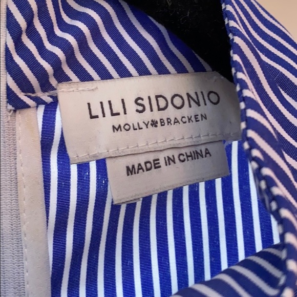 Lili Sidonio Blue and White Stripe Blouse - Picture 2 of 3